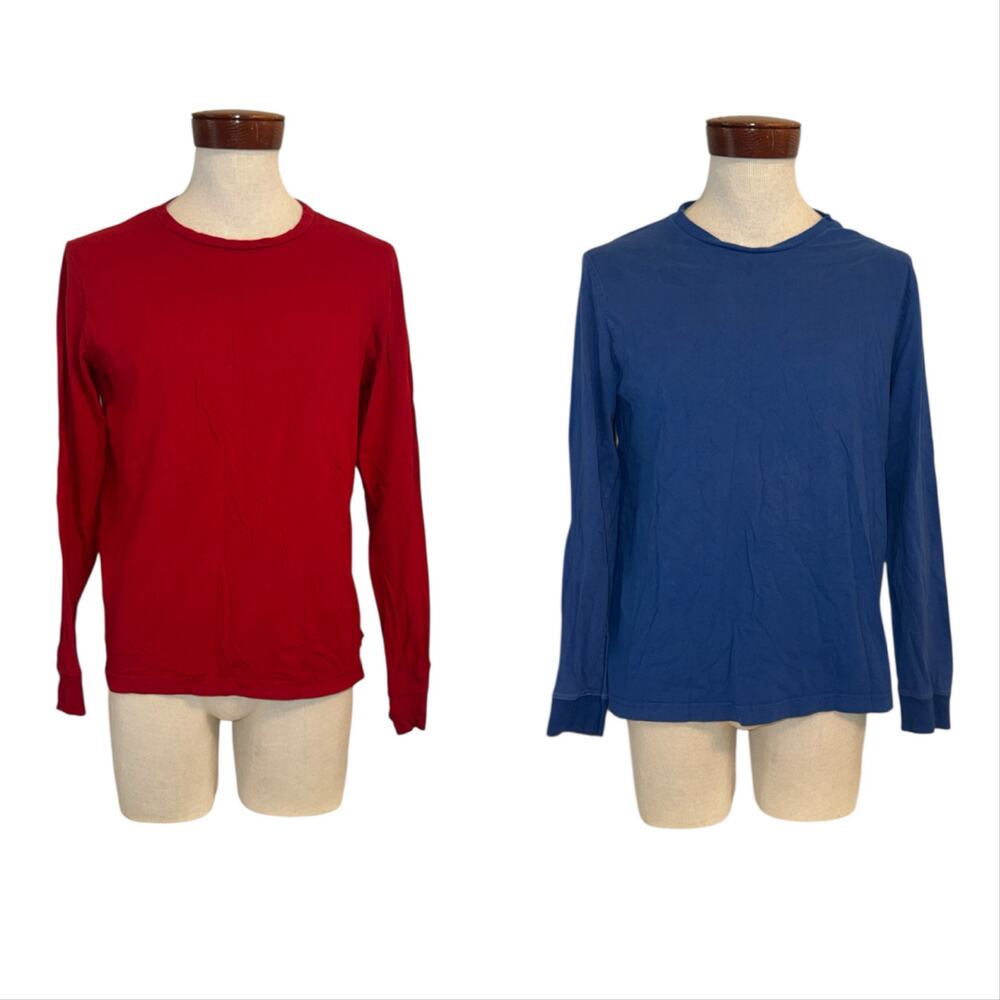 George 2 men’s long sleeve t shirts blue and red sz M